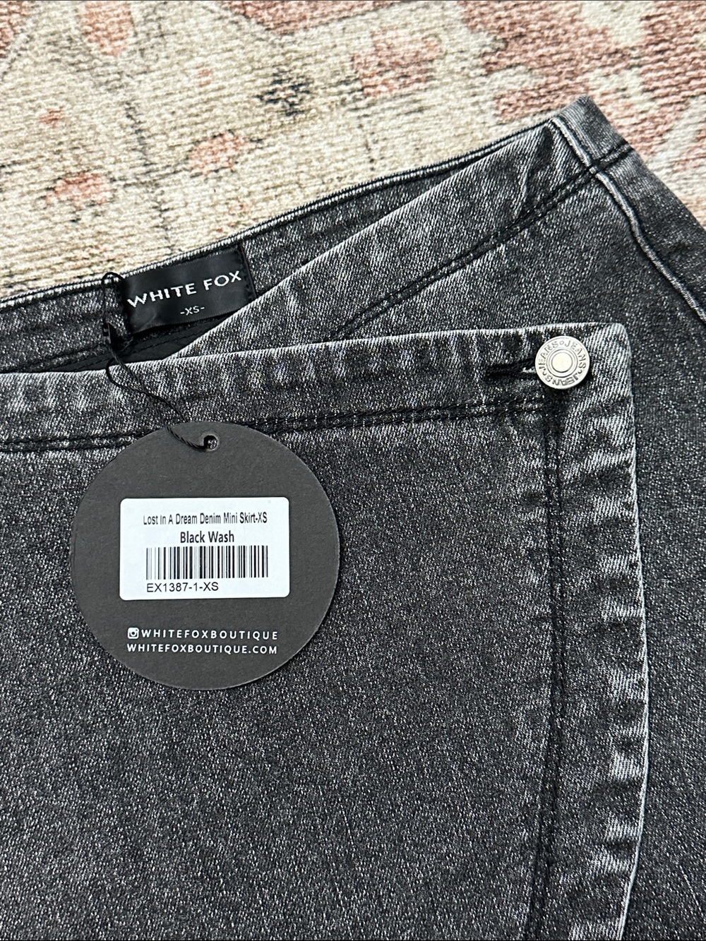 Woman’s NWTs White Fox Lost In A Dream Black Denim Mini Skirt